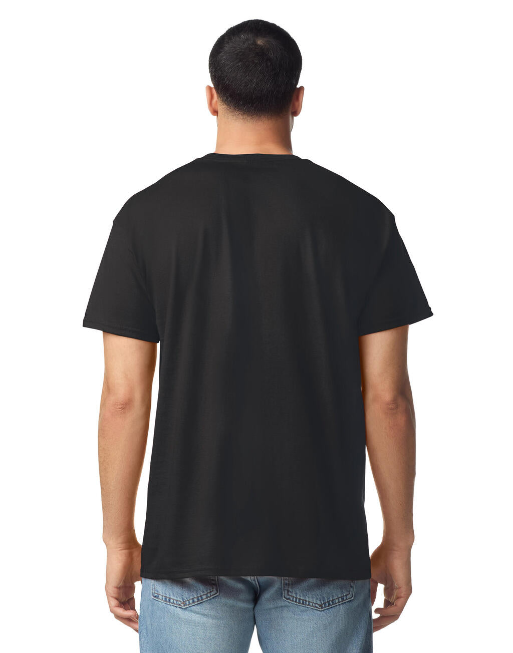 30NLB0 - Light Cotton Adult No Label T-Shirt - Black