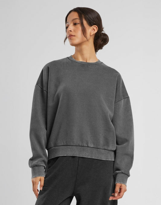 BY301 - Sudadera de Cuello Redondo Vintage Heavy Mujer