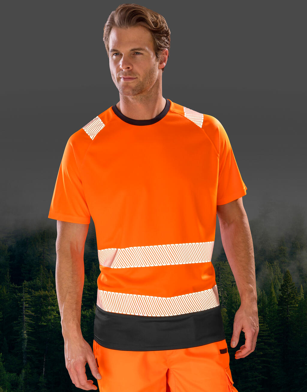 R502X - Recycled Safety T-Shirt - Fluorescent Orange