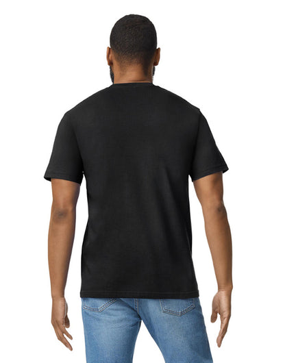 65ENLB0 - Softstyle Midweight Adult No Label Enzyme Wash T-S - Pitch Black