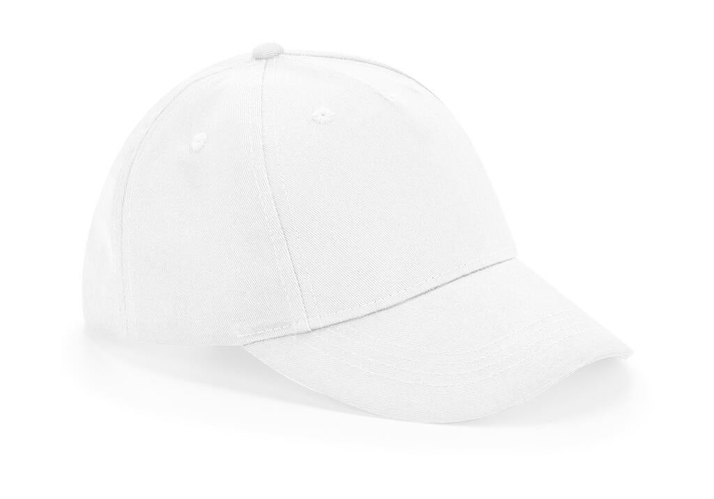 B63NB - Junior Organic Cotton 5 Panel Cap - White
