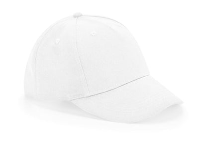 B63NB - Junior Organic Cotton 5 Panel Cap - White