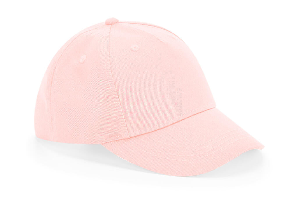 B63NB - Junior Organic Cotton 5 Panel Cap - Powder Pink