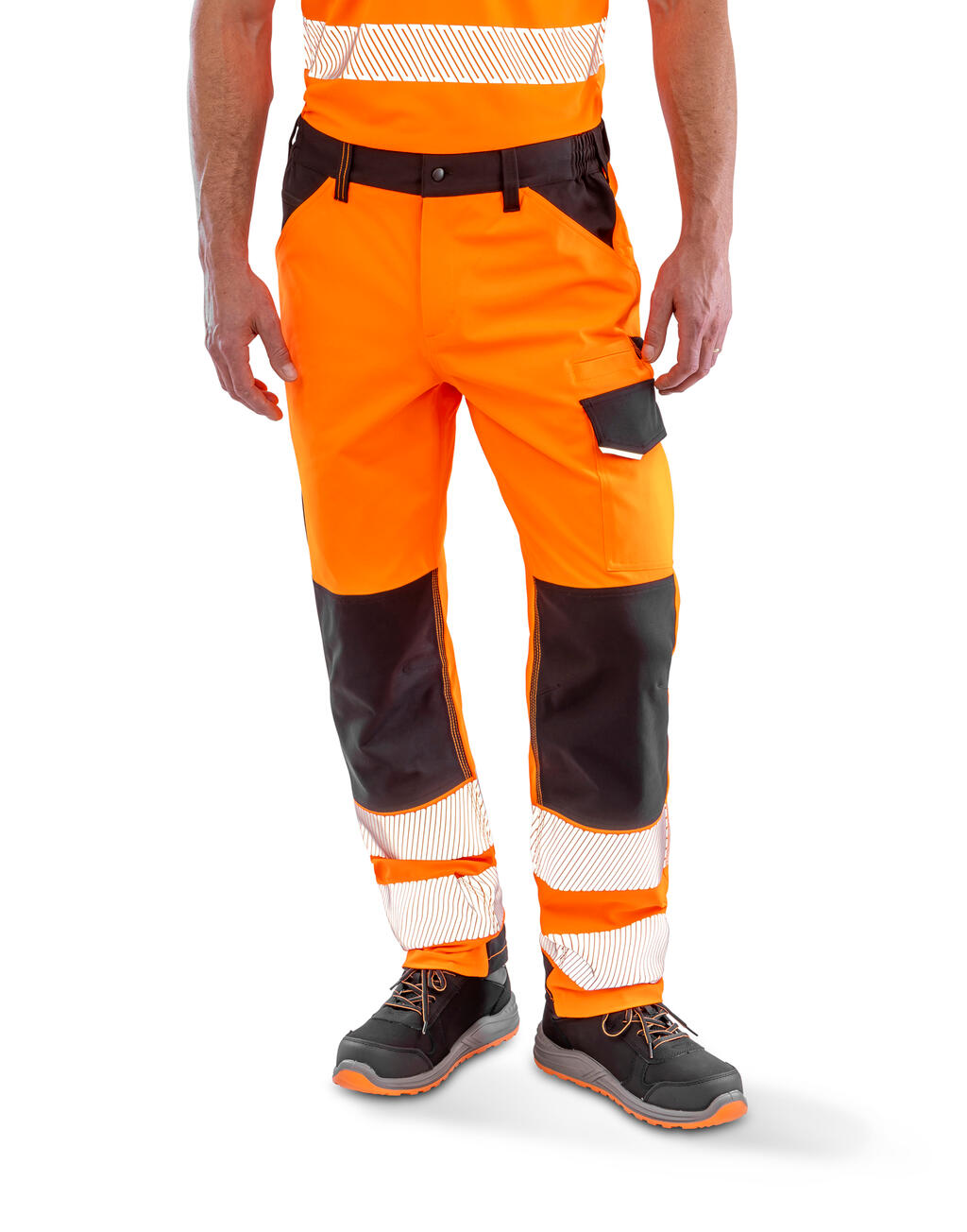 R517X - Recycled Stretch Safety Trouser - Fluo Orange