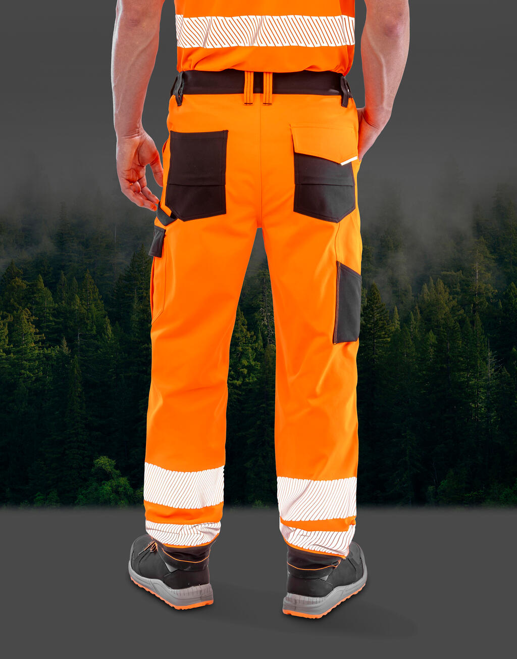 R517X - Recycled Stretch Safety Trouser - Fluo Orange