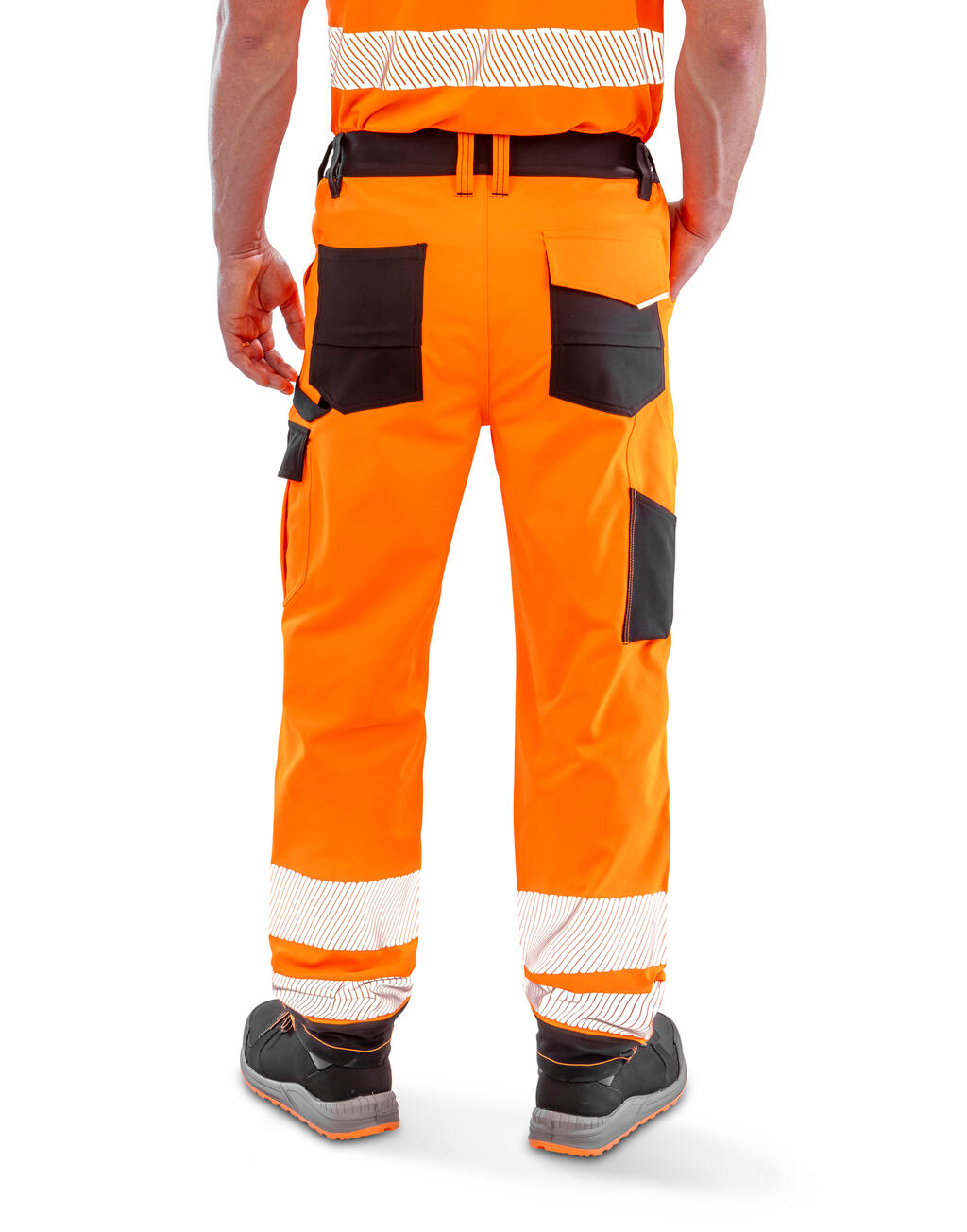 R517X - Recycled Stretch Safety Trouser - Fluo Orange