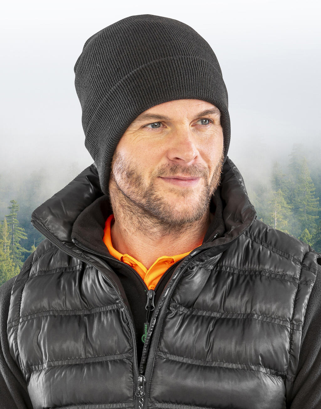 RC929X - Recycled Woolly Ski Hat - Black