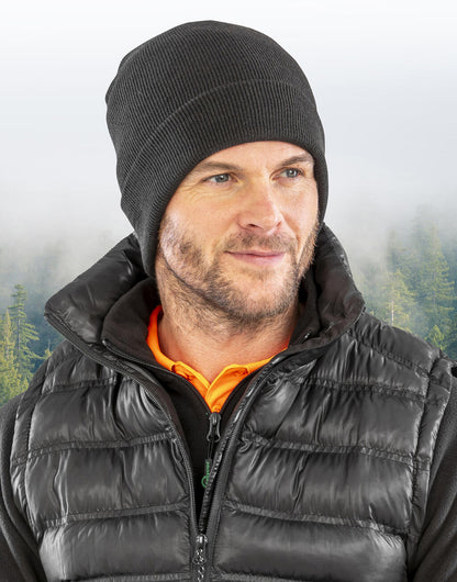RC929X - Recycled Woolly Ski Hat - Black