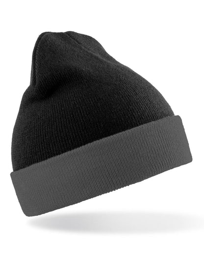 RC930X - Recycled Black Compass Beanie - Black/Grey