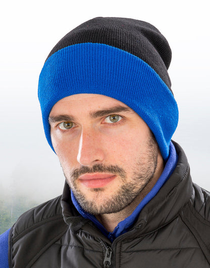 RC930X - Recycled Black Compass Beanie - Black/Royal