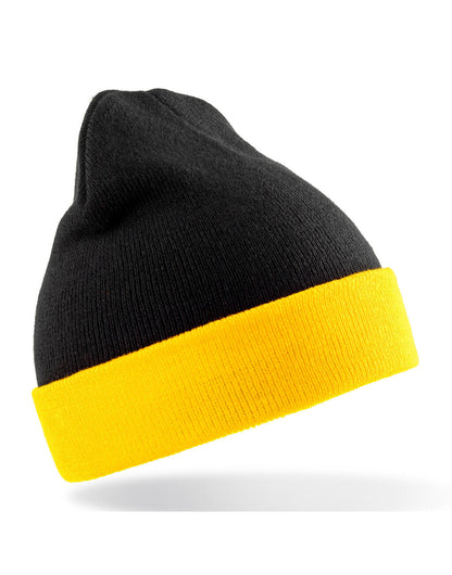RC930X - Recycled Black Compass Beanie - Black/Yellow