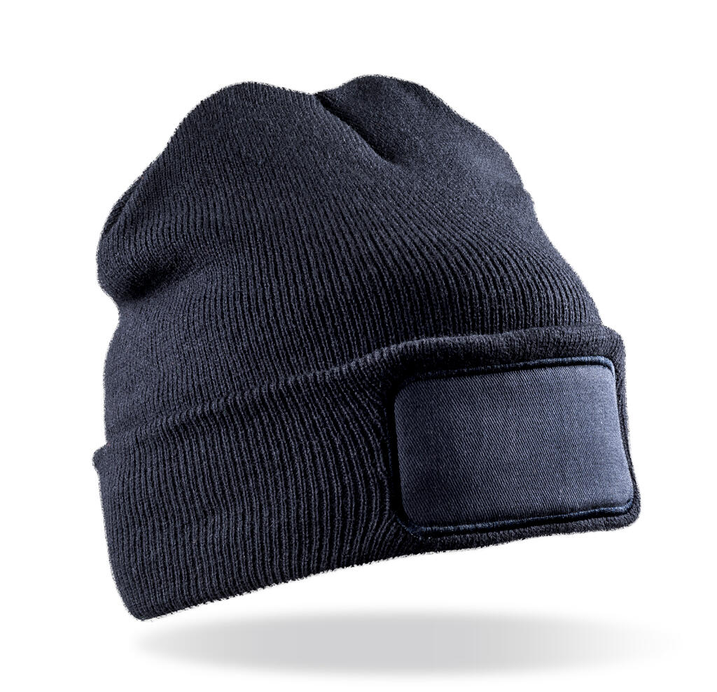 RC927X - Recycled Double Knit Printers Beanie - Navy