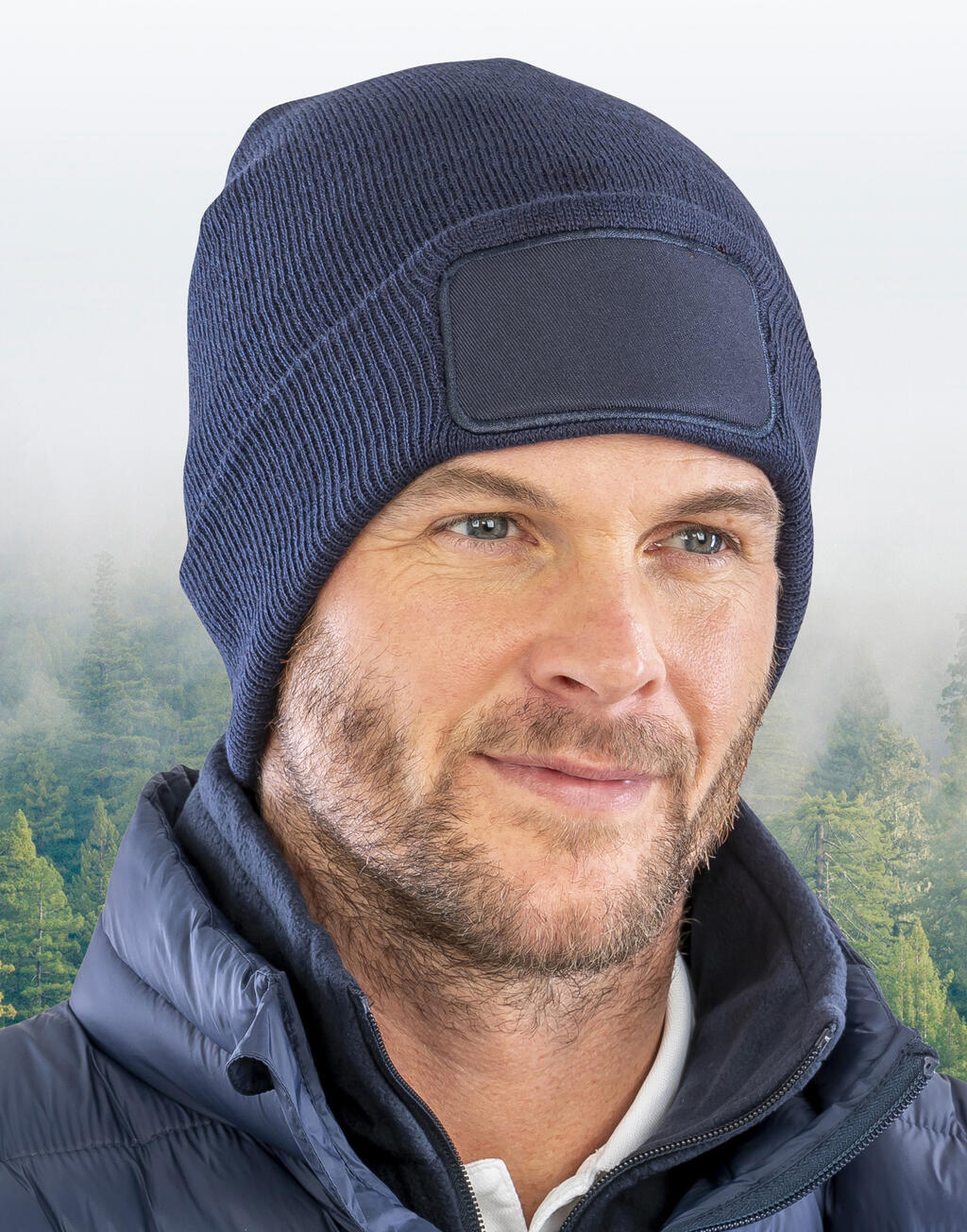 RC927X - Recycled Double Knit Printers Beanie - Navy