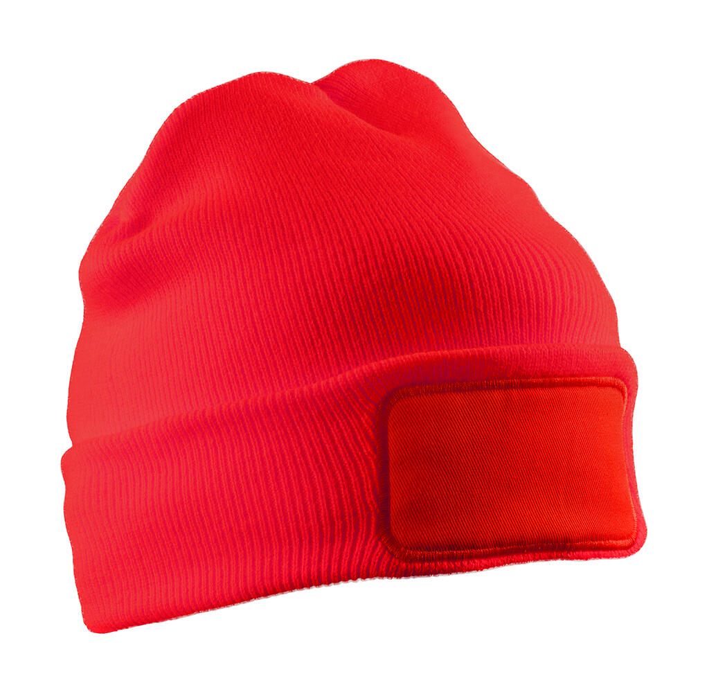 RC927X - Recycled Double Knit Printers Beanie - Red