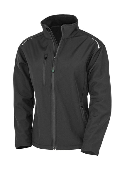 R900F - Womens Recycled 3-Layer Printable Softshell Jacket - Black