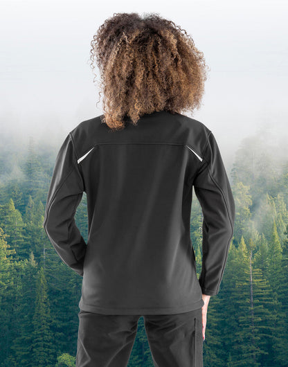 R900F - Womens Recycled 3-Layer Printable Softshell Jacket - Black