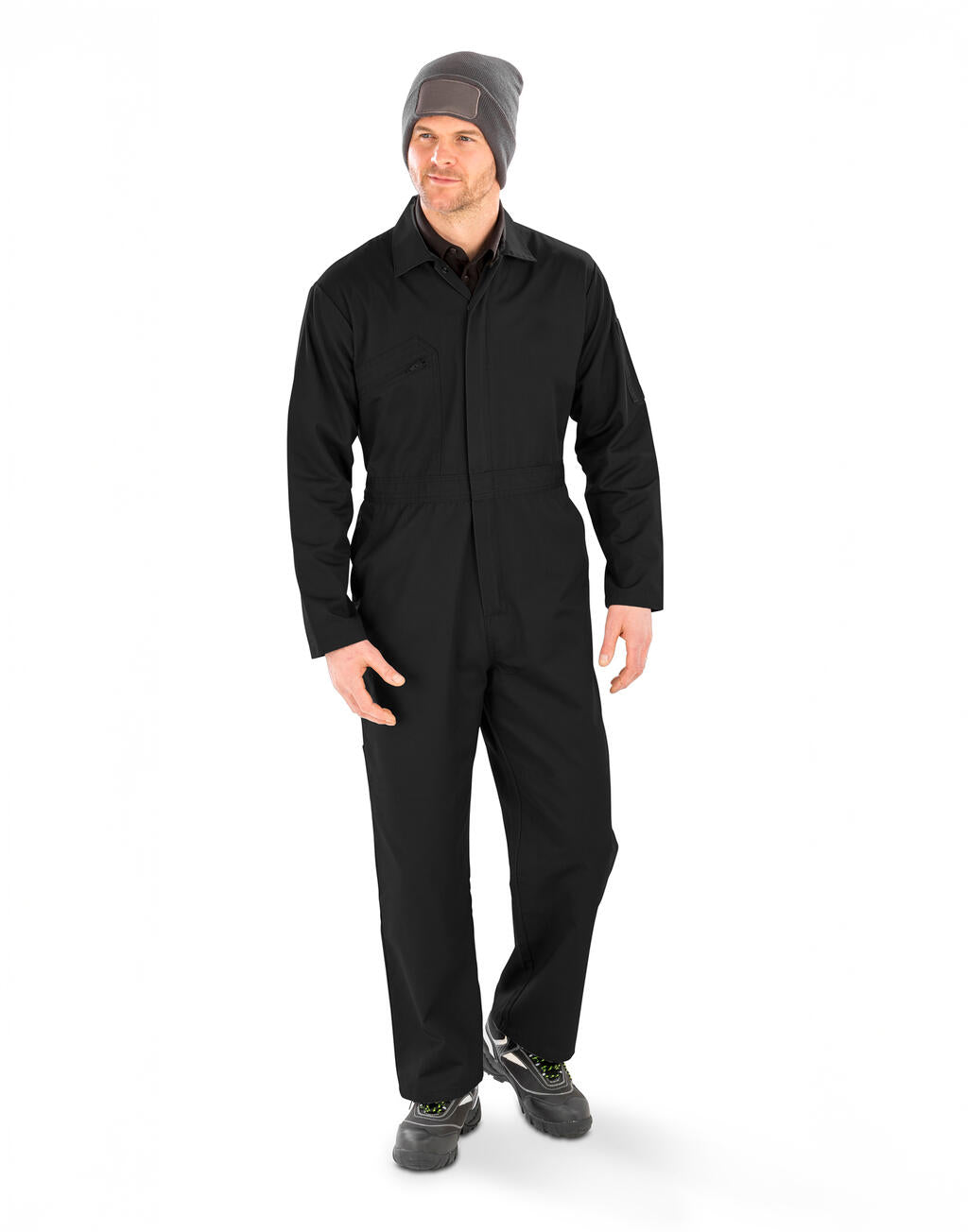 R510X - Recycled Action Overall with Zip Front - Black