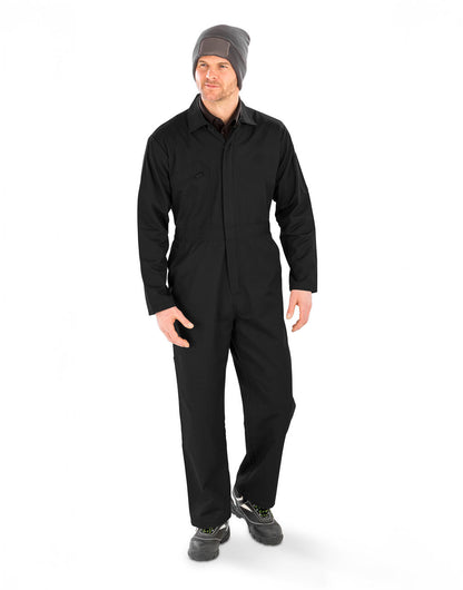 R510X - Recycled Action Overall with Zip Front - Black