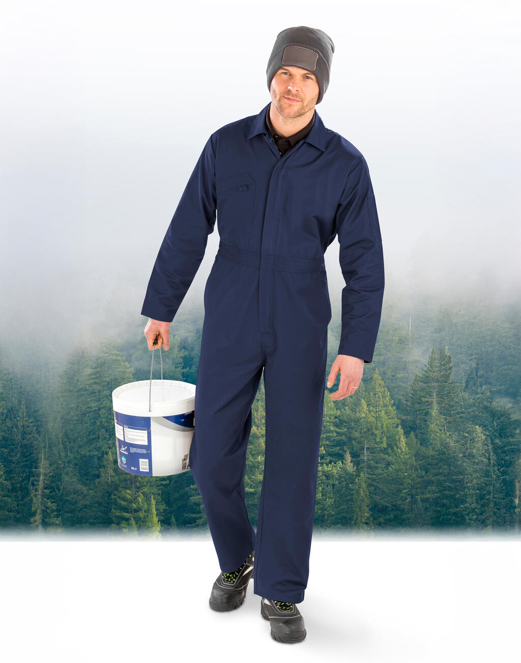 R510X - Recycled Action Overall with Zip Front - Navy