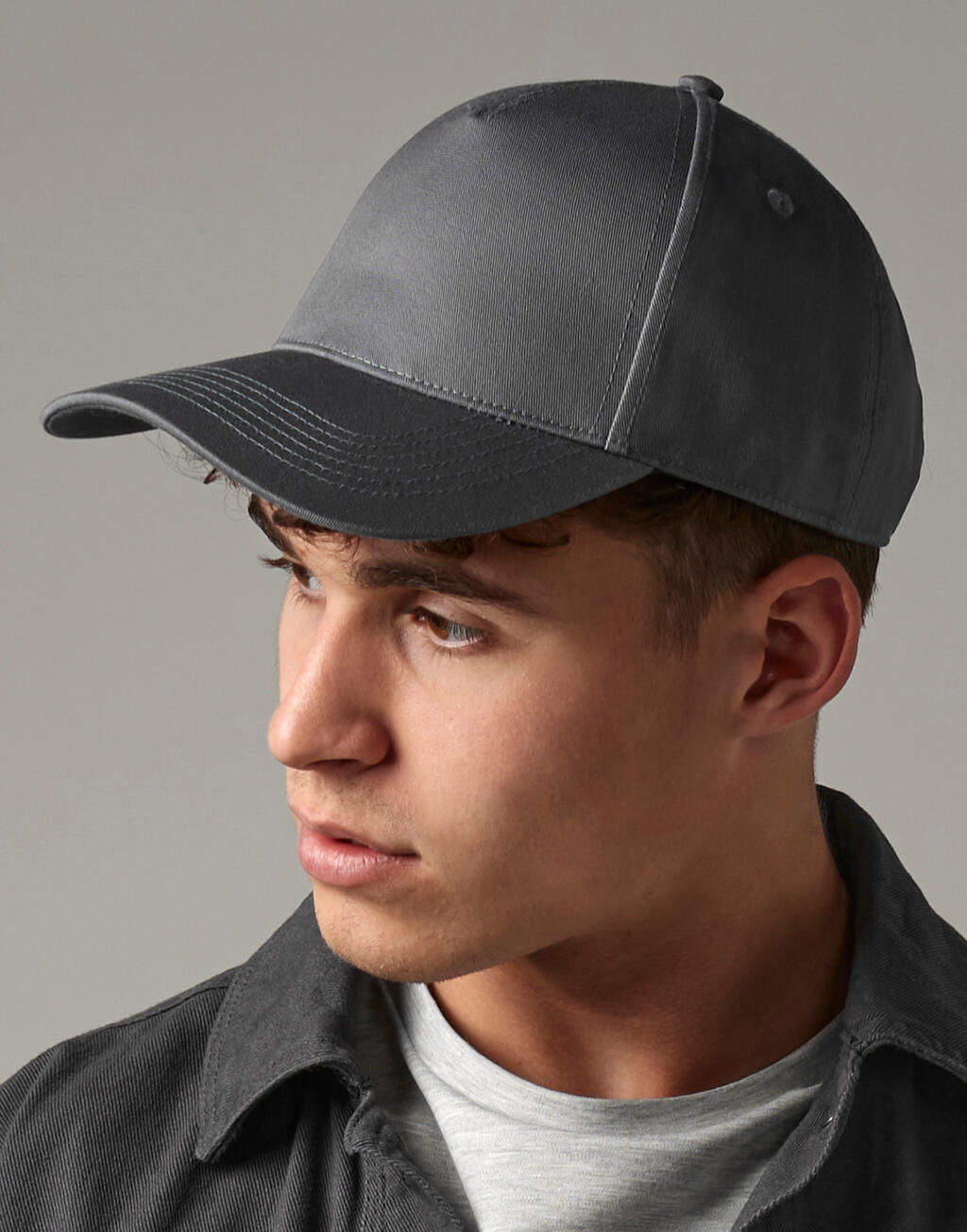 B649 - Urbanwear 5 Panel Snapback - Light Grey