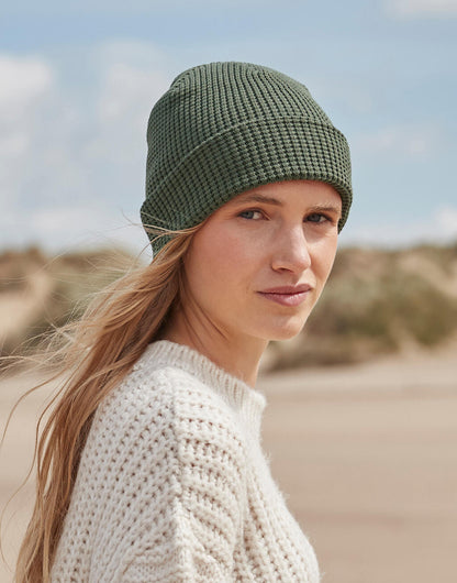 B52N - Organic Cotton Waffle Beanie - Olive Green