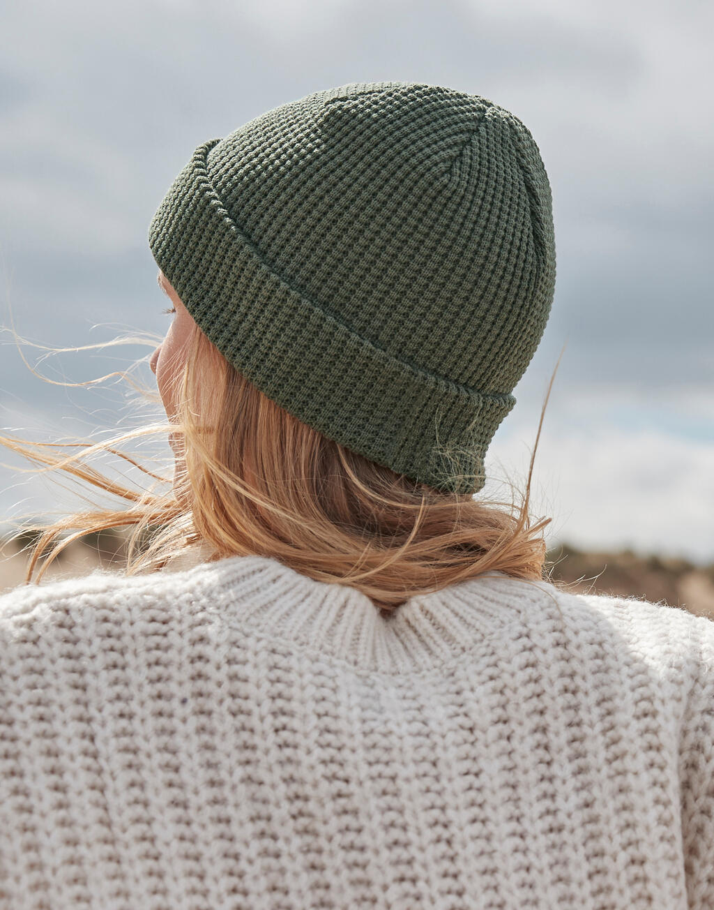 B52N - Organic Cotton Waffle Beanie - Olive Green