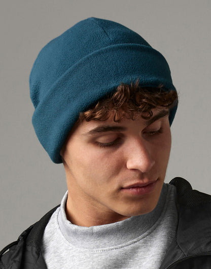 B243R - Recycled Fleece Cuffed Beanie - Petrol