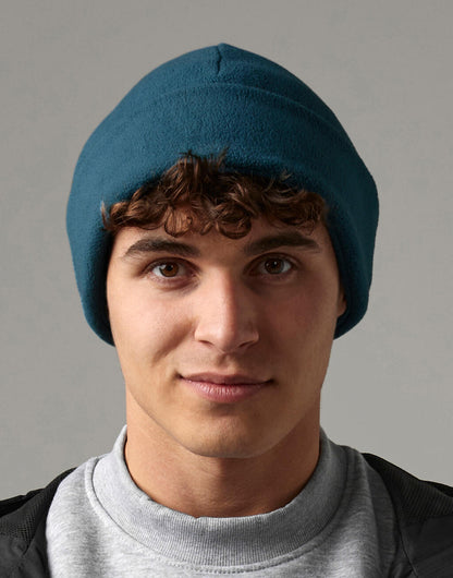 B243R - Recycled Fleece Cuffed Beanie - Petrol