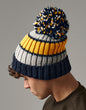 B392 - Hygge Striped Beanie - Dijon Blue