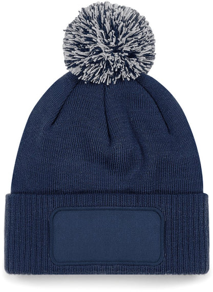 B443 - Gorro parche Snowstar® con pompón - French Navy / Light Grey - frontal