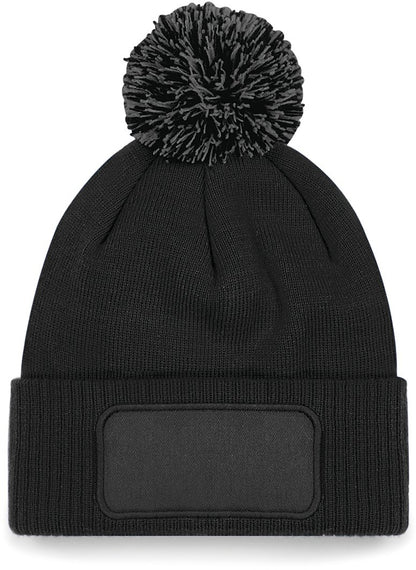 B443 - Gorro parche Snowstar® con pompón - Black / Graphite Grey - frontal