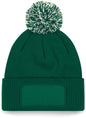B443 - Gorro parche Snowstar® con pompón - Bottle Green / Off White - frontal