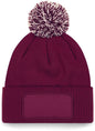 B443 - Gorro parche Snowstar® con pompón - Burgundy / Off White - frontal