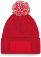 B443 - Gorro parche Snowstar® con pompón - Classic Red / Off White - frontal