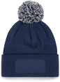 B443 - Gorro parche Snowstar® con pompón - French Navy / Light Grey - frontal
