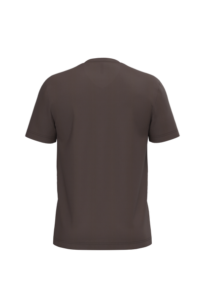 K357 - Camiseta manga corta y cuello de pico - Chocolate - trasera