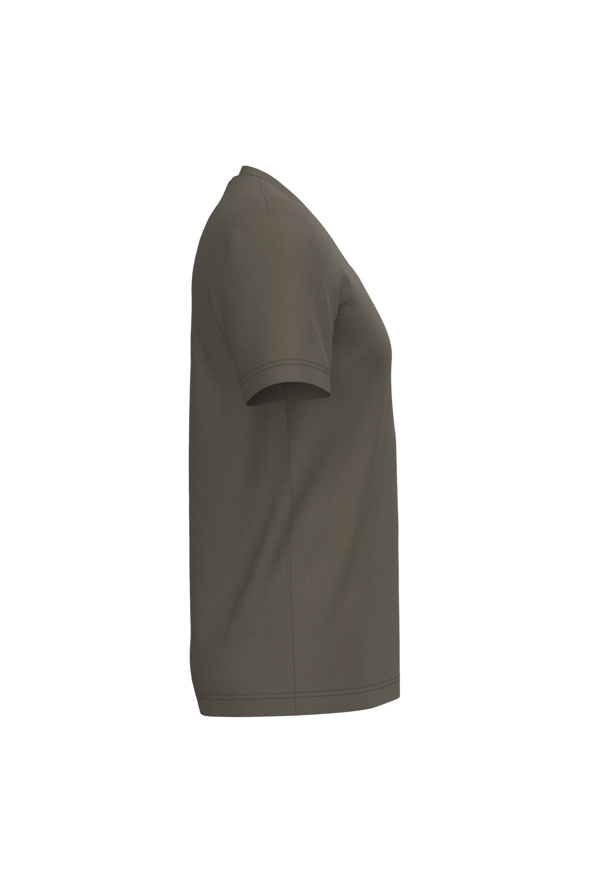K357 - Camiseta manga corta y cuello de pico - Dark Khaki - lateral
