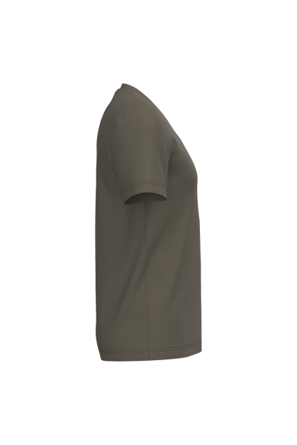 K357 - Camiseta manga corta y cuello de pico - Dark Khaki - lateral