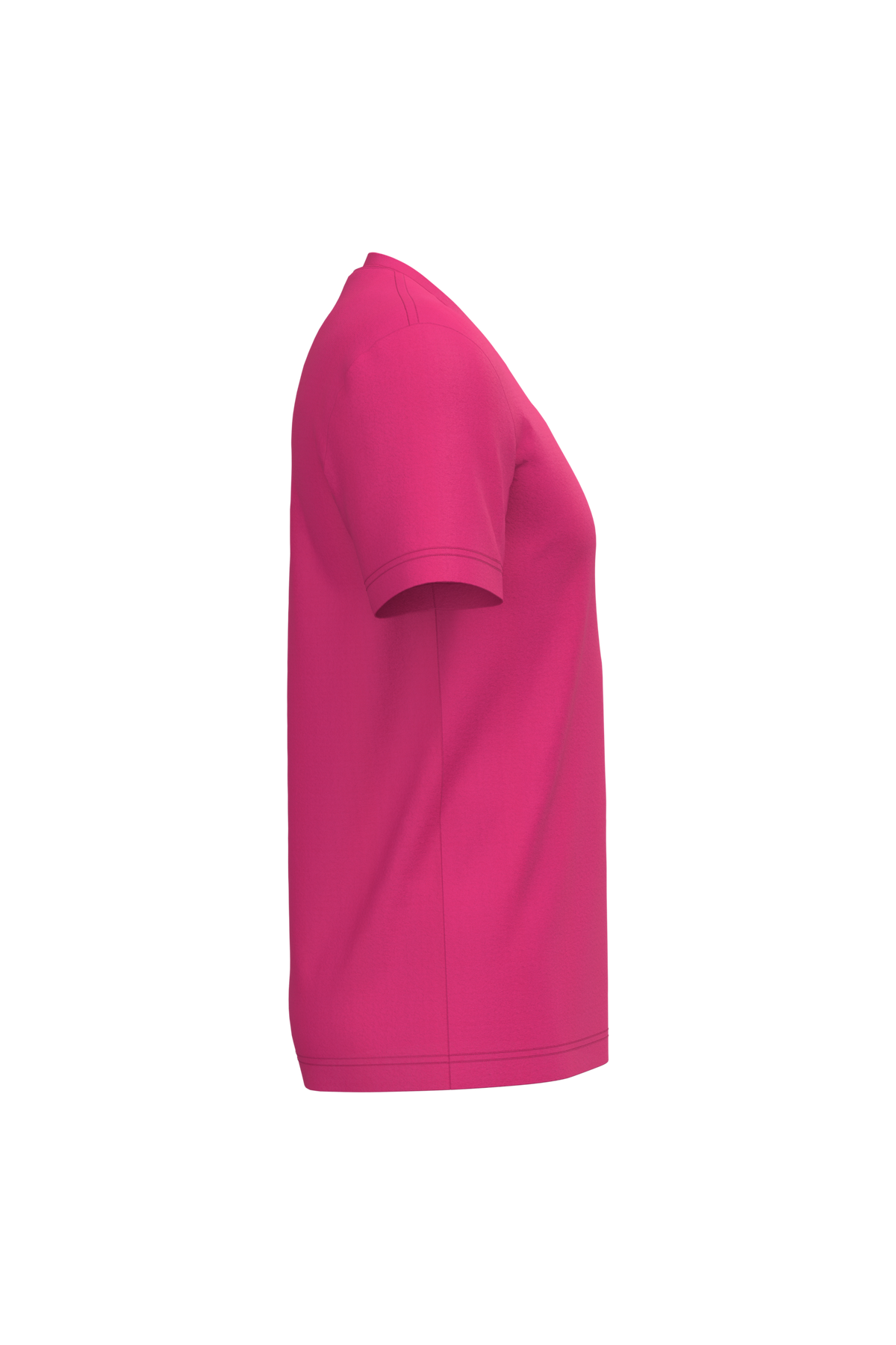K357 - Camiseta manga corta y cuello de pico - Fuchsia - lateral