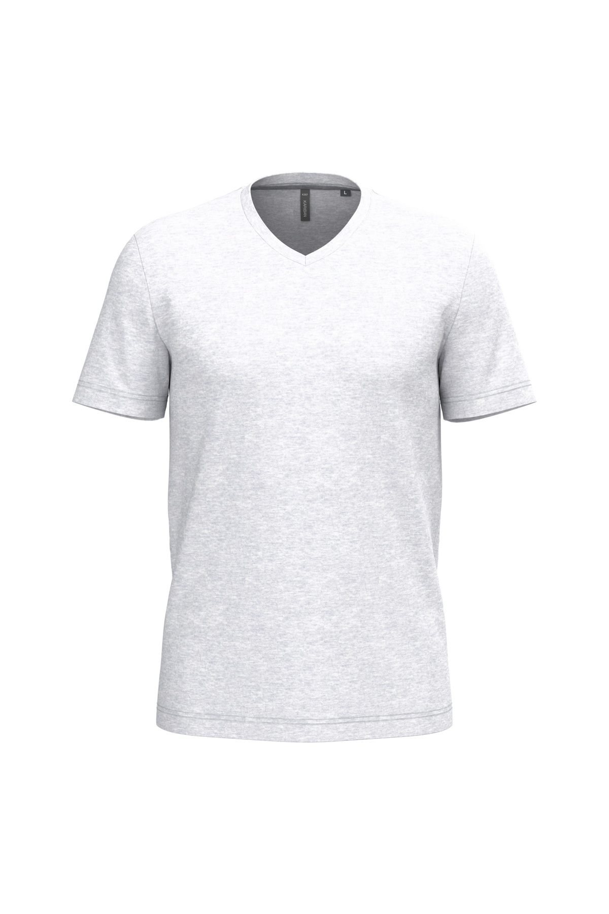 K357 - Camiseta manga corta y cuello de pico - Ash Heather - frontal