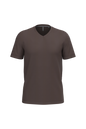 K357 - Camiseta manga corta y cuello de pico - Chocolate - frontal