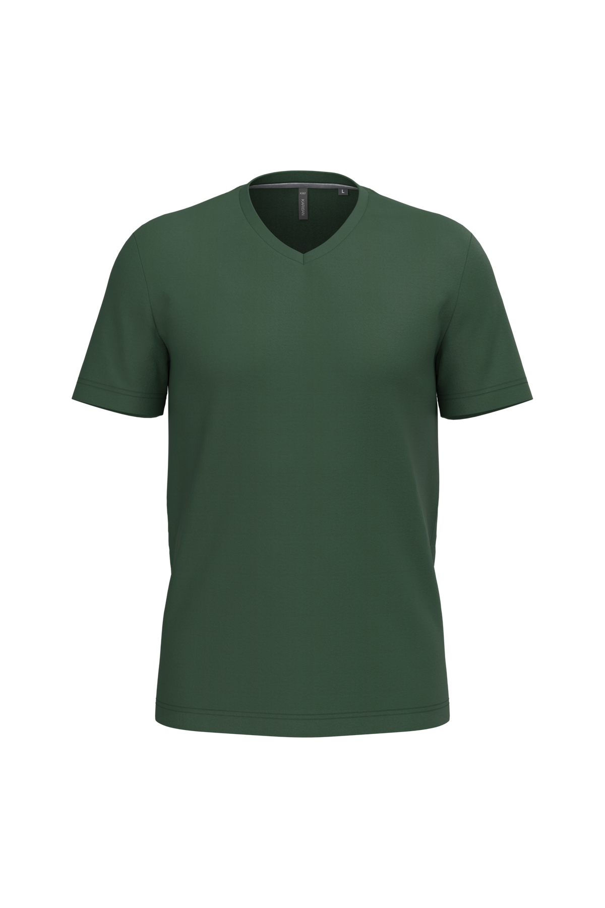 K357 - Camiseta manga corta y cuello de pico - Forest Green - frontal