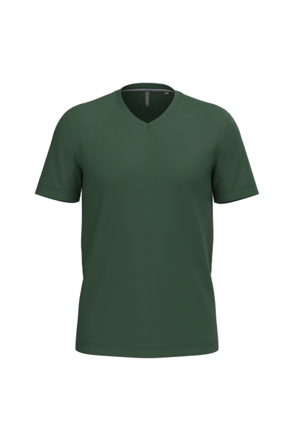 K357 - Camiseta manga corta y cuello de pico - Forest Green - frontal