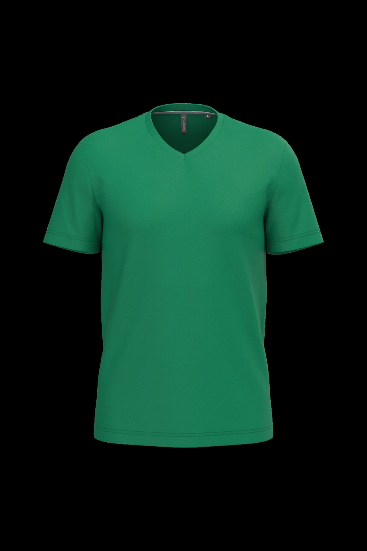 K357 - Camiseta manga corta y cuello de pico - Kelly Green - frontal