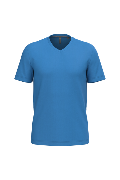 K357 - Camiseta manga corta y cuello de pico - Light Royal Blue - frontal