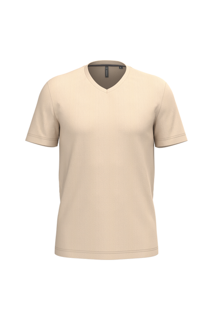 K357 - Camiseta manga corta y cuello de pico - Light Sand - frontal