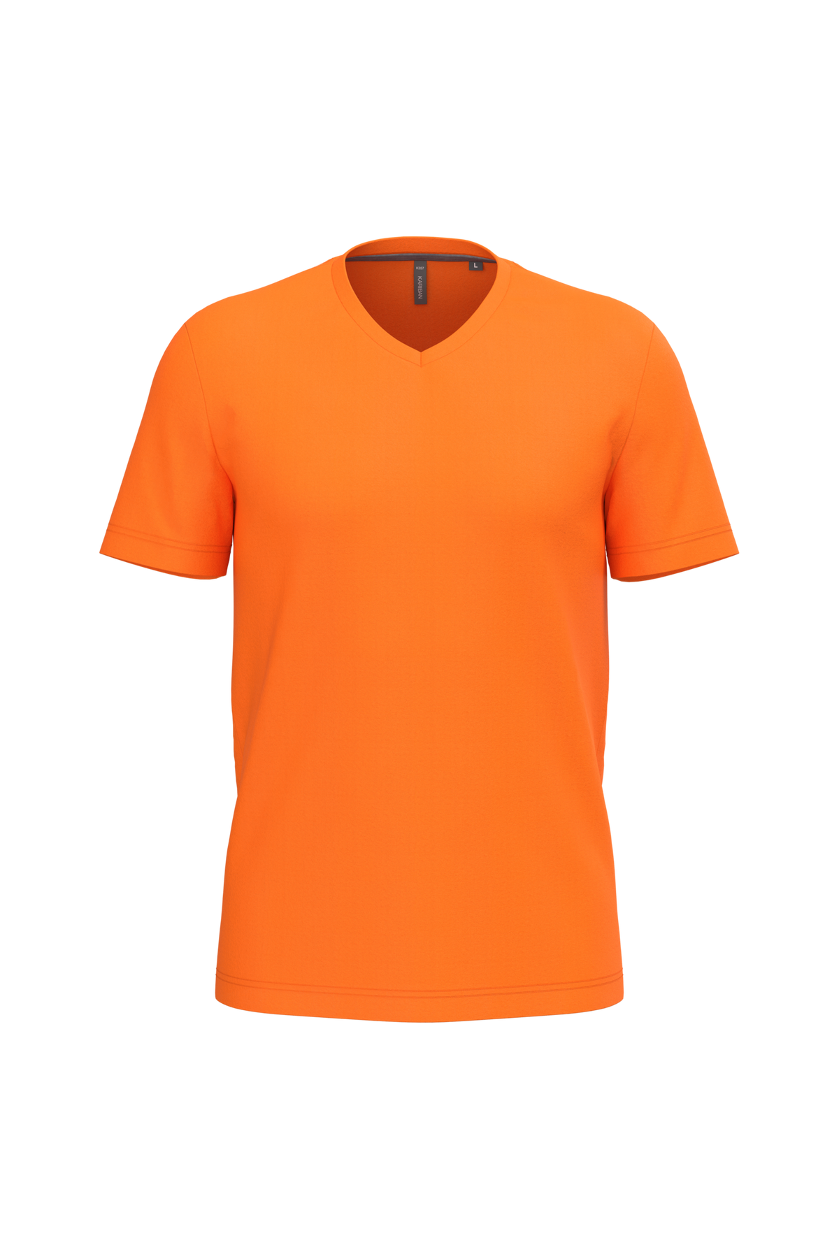 K357 - Camiseta manga corta y cuello de pico - Orange - frontal