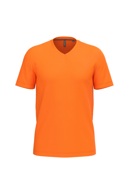 K357 - Camiseta manga corta y cuello de pico - Orange - frontal