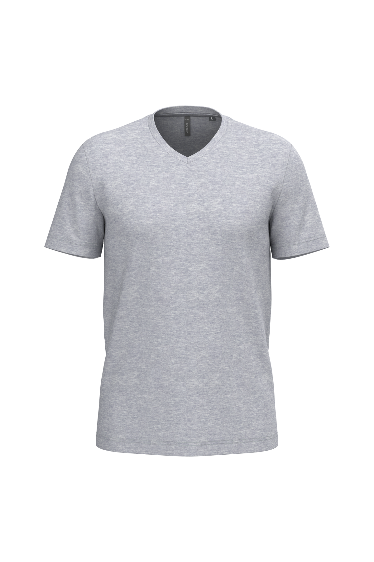 K357 - Camiseta manga corta y cuello de pico - Oxford Grey - frontal