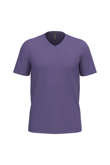 K357 - Camiseta manga corta y cuello de pico - Purple - frontal